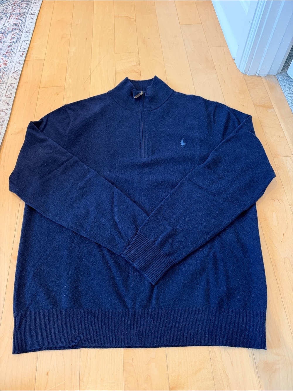 Polo by Ralph Lauren Men’s Navy Quarter-Zip Sweater